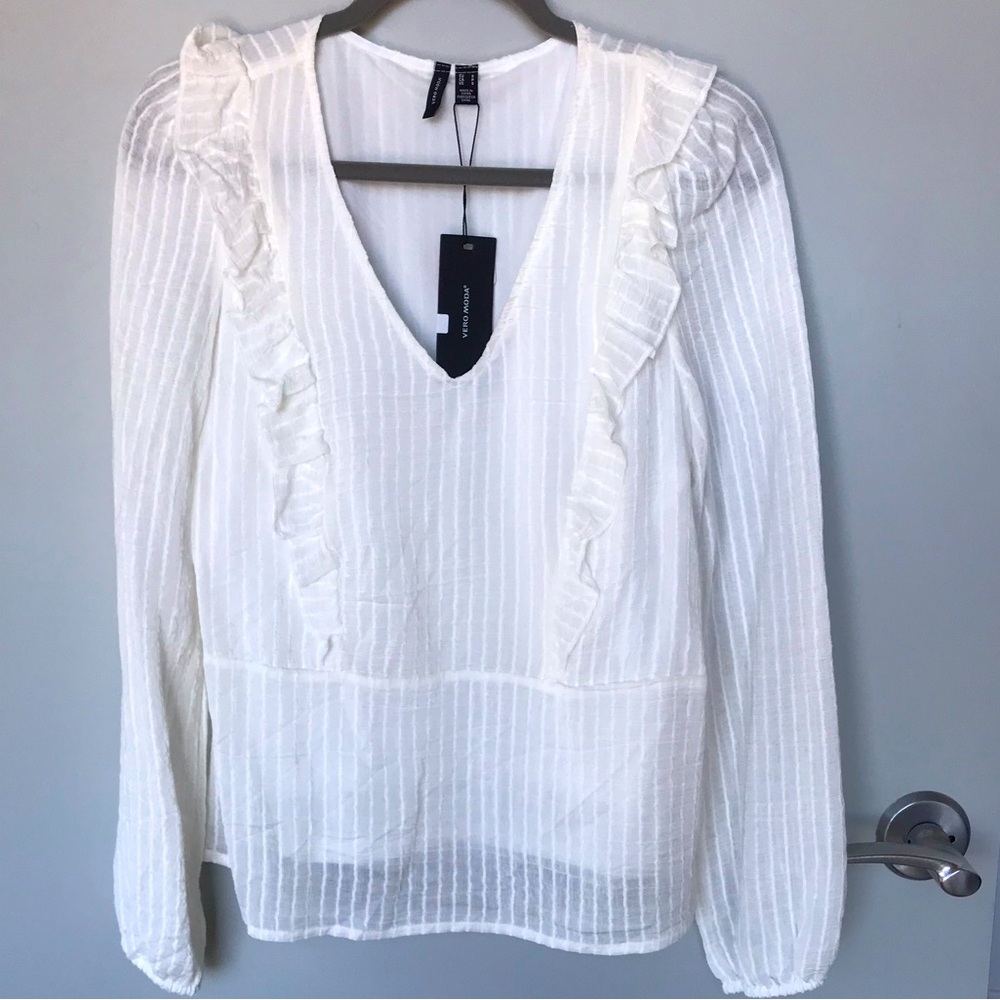 NWT Top with ruffle detail